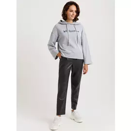 брюки из экокожи (серый, XL)