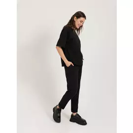 брюки с отворотами (черный, XL)