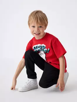 Брюки Slim fit для мальчиков (черный, 98)