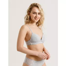 бюстгальтер с треугольной чашкой (серый, 75B)