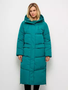 Длинное стеганое пальто (зеленый, L)