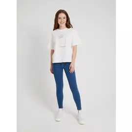 джеггинсы с высокой талией (синий, XS)