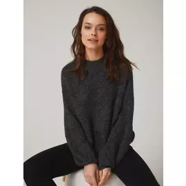 джемпер фактурной вязки (черный, L)
