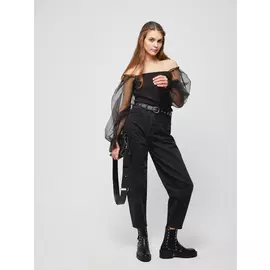 Джинсы мом (черный, M)