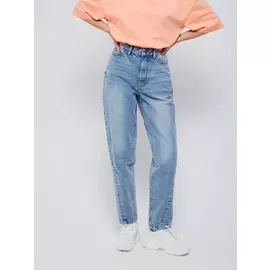Джинсы мом с косыми швами (голубой, XXS)