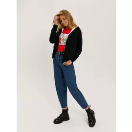 Джинсы мом (синий, L)