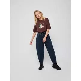 Джинсы мом (синий, XL)