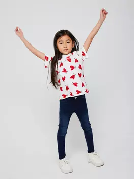 Джинсы скинни для девочек (синий, 110)