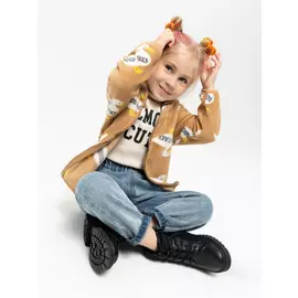 Флисовая толстовка для девочек (бежевый, 110/ 5-6 YEARS)