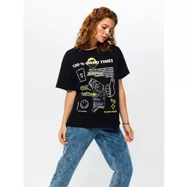 Футболка оверсайз (черный, M)