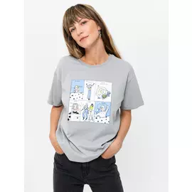 Футболка оверсайз (серый, L)