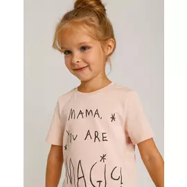 Футболка с принтом для девочек (розовый, 104/ 4-5 YEARS)