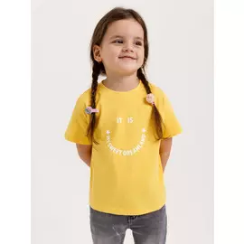 футболка с принтом для девочек (желтый, 104/ 4-5 YEARS)