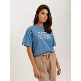 футболка женская (голубой, M)