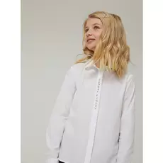 хлопковая блузка для девочек (белый, 128)