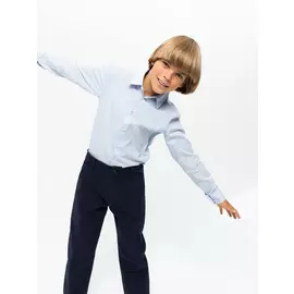 Хлопковая рубашка для мальчиков (голубой, 152/ 12-13 YEARS)