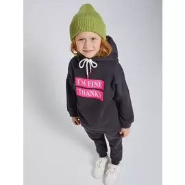 Худи оверсайз для девочек (серый, 104/ 4-5 YEARS)