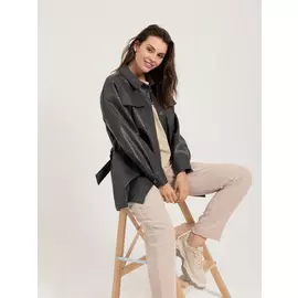 куртка из экокожи (серый, M)