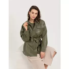 куртка из экокожи (зеленый, S)