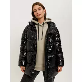 Лакированная куртка (черный, XS)