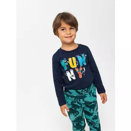 Лонгслив с принтом для мальчиков (синий, 92/ 2-3 YEARS)