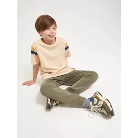 оверсайз футболка для мальчиков (бежевый, 122/ 7-8 YEARS)