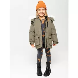 Парка с капюшоном для девочек (зеленый, 98/ 3-4 YEARS)