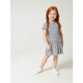 платье для девочек в горошек (серый, 92)
