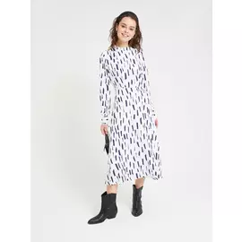платье миди с принтом (белый принт, M)