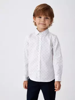 Рубашка с принтом для мальчиков (черный, 98)