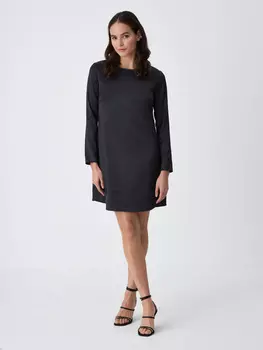 Сатиновое платье мини (серый, S)