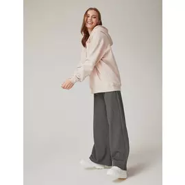 широкие брюки с завышенной талией (серый, S)