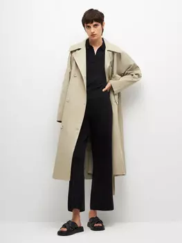 Широкие вязаные брюки (черный, XS)