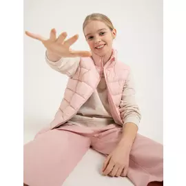 стеганый жилет для девочек (розовый, 128/ 8-9 YEARS)