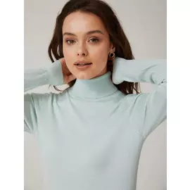 свитер с воротником гольф (зеленый, L)