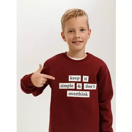 Свитшот с принтом для мальчиков (красный, 134/ 9-10 YEARS)