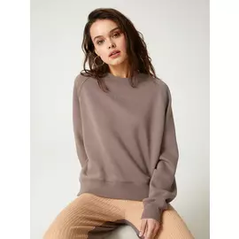 свитшот с вышивкой (коричневый, L)