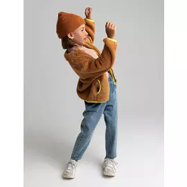 Толстовка из искусственного меха для девочек (бежевый, 104/ 4-5 YEARS)