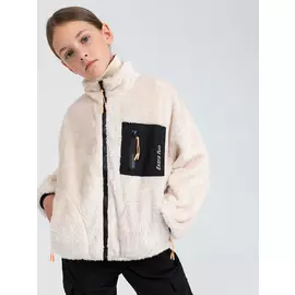 Толстовка из искусственного меха для девочек (бежевый, 146/ 11-12 YEARS)