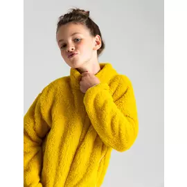 Толстовка из искусственного меха для девочек (желтый, 122/ 7-8 YEARS)