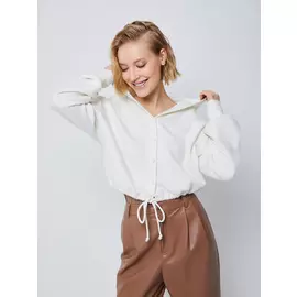 Толстовка с капюшоном (белый, S)