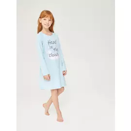 трикотажная ночная сорочка для девочек (голубой, 146-152 (12-13 YEARS))
