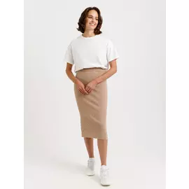юбка из трикотажа (бежевый, M)