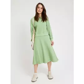 юбка миди из фактурного трикотажа (зеленый, S)