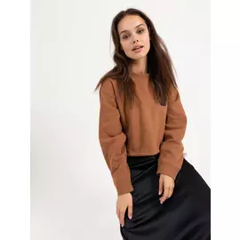 Укороченный свитшот (коричневый, S)