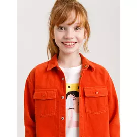 вельветовая рубашка для девочек (оранжевый, 140/ 10-11 YEARS)