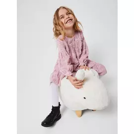 Ярусное платье для девочек (розовый, 98/ 3-4 YEARS)