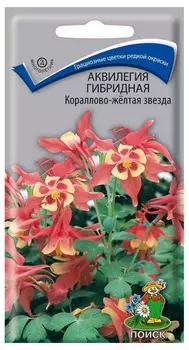 Аквилегия "Поиск" Кораллово-Желтая Звезда гибридная 0,05г