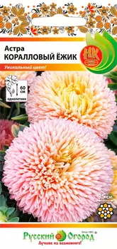 Астра "Русский огород" Коралловый ёжик 50шт
