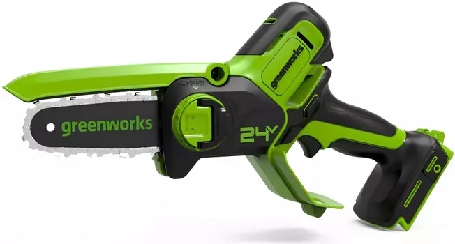 Цепная мини пила аккумуляторная "Greenworks" 24V, 10см, c 1хАКБ 2Ач и ЗУ 2008207UA